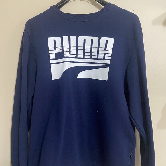Puma Crew Neck Sweater, Navy Blue Size US M - Picture 1 of 3
